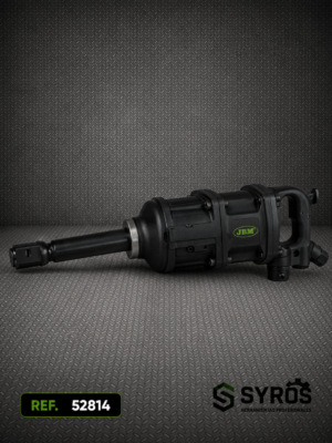 Llave de impacto neumática profesional de 1" con eje largo para vehículos industriales y maquinaria pesada.