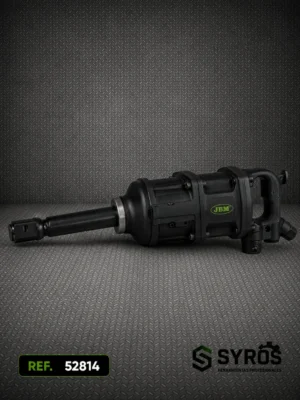 Llave de impacto neumática profesional de 1" con eje largo para vehículos industriales y maquinaria pesada.