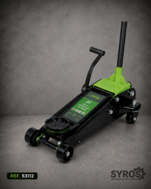 Gato hidráulico profesional de 3 toneladas con pedal de aproximación rápida para talleres de automoción.
