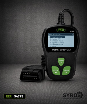 Escáner de diagnosis OBD2/EOBD+CAN para lectura y borrado de códigos de avería en vehículos.