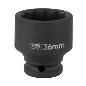 JBM Vaso de impacto corto de 12 cantos - 1/2 36mm