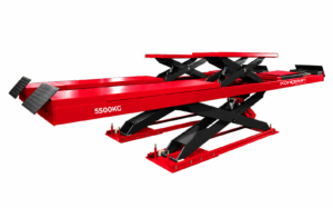 Elevador hidráulico de doble tijera con plataforma de 5.500 kg, modelo PRO X.