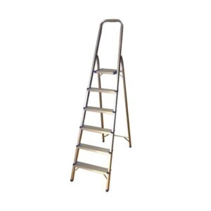 JBM Escalera de aluminio con 6 peldaños