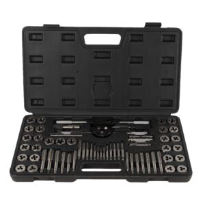 JBM Estuche métrico con 60 piezas de machos y terrajas combinado métrico y pulgada