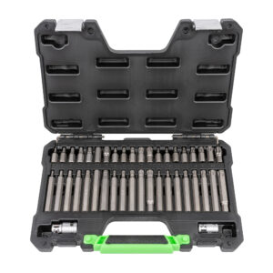 JBM Maletín de 42 puntas hexagonales, 12 cantos y torx de 1/2 y 3/8