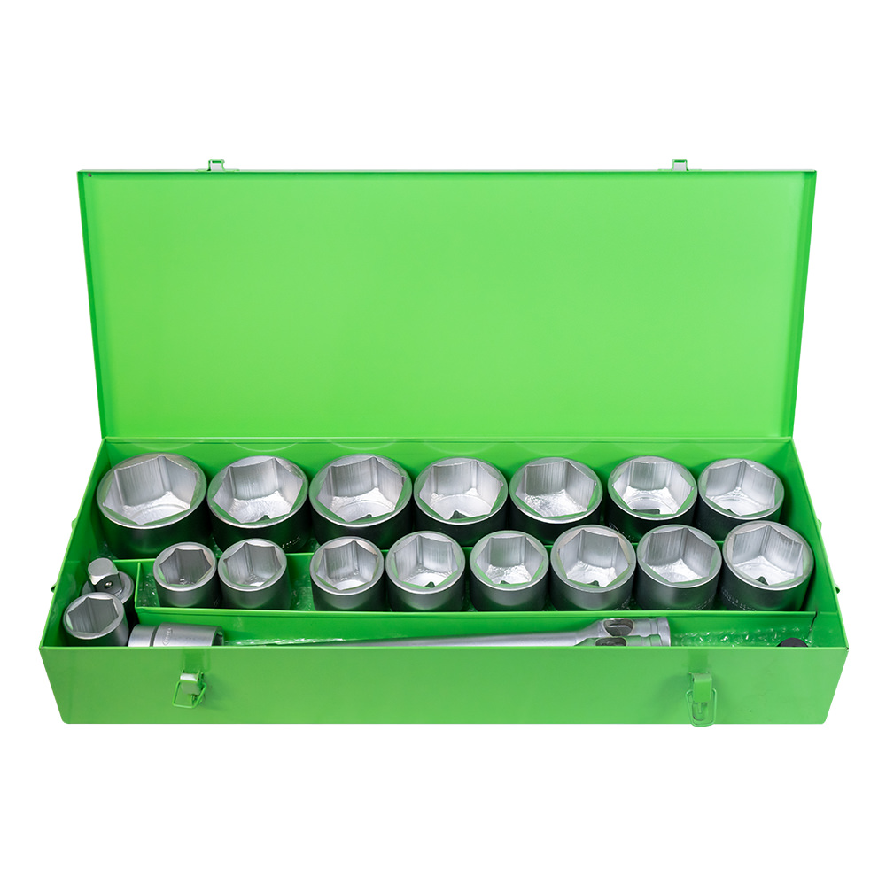 JBM Estuche metálico de 21 vasos hexagonales de 1 cincado