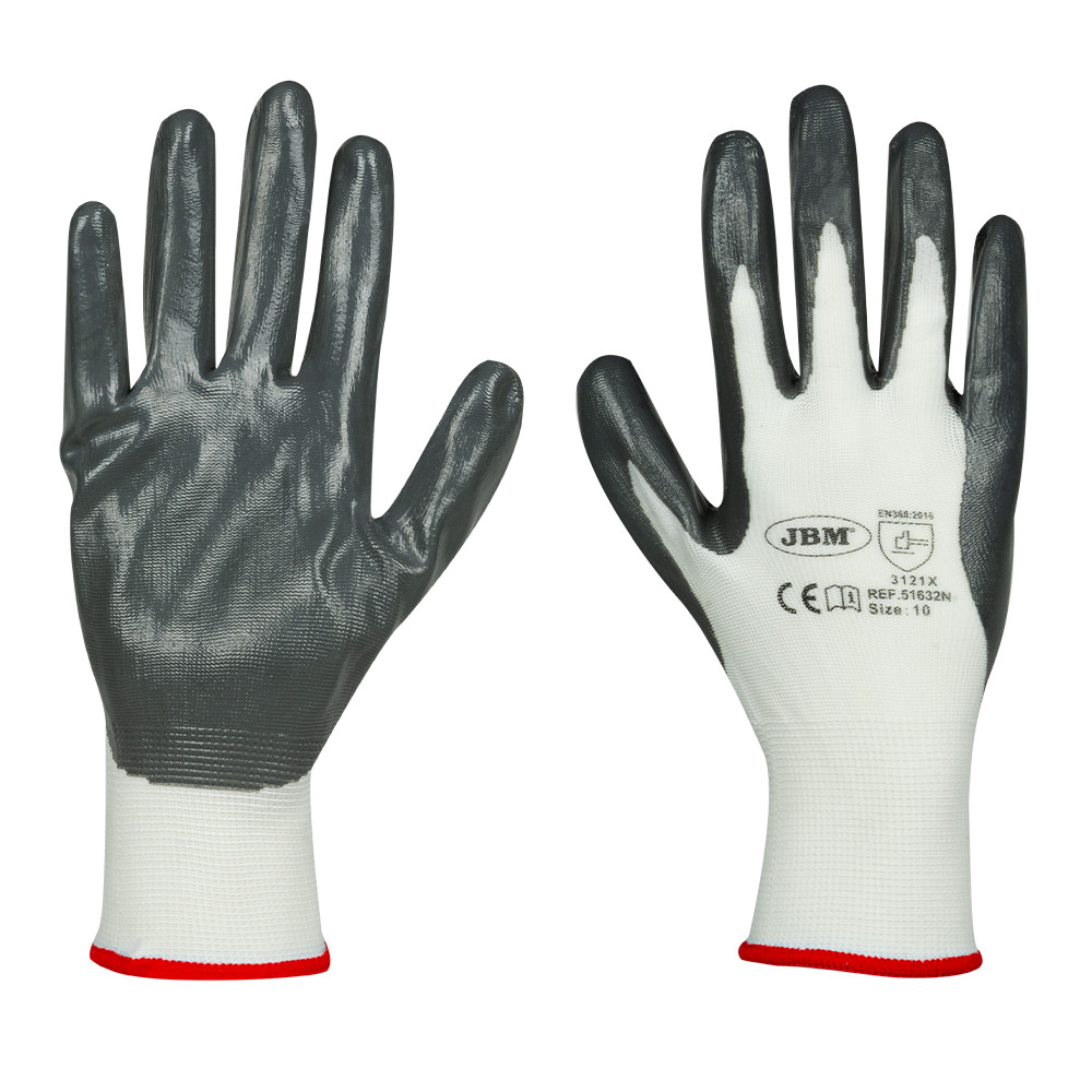 JBM Guantes con palma reforzada de nitrilo t.8