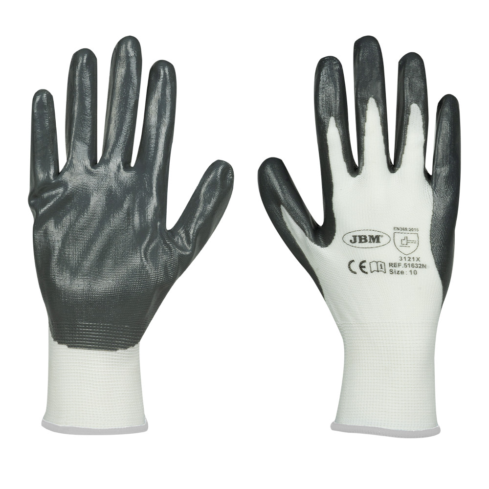 JBM Guantes con palma reforzada de nitrilo t.9