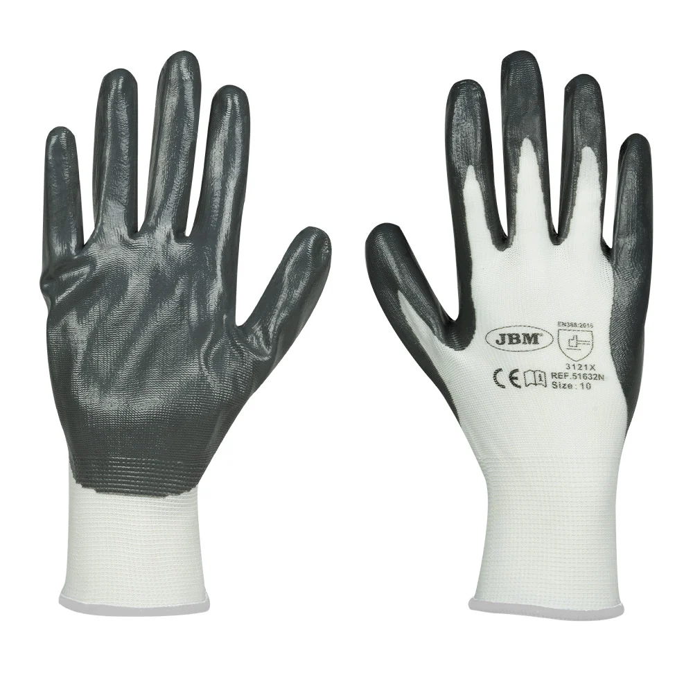 JBM Guantes con palma reforzada de nitrilo t.9