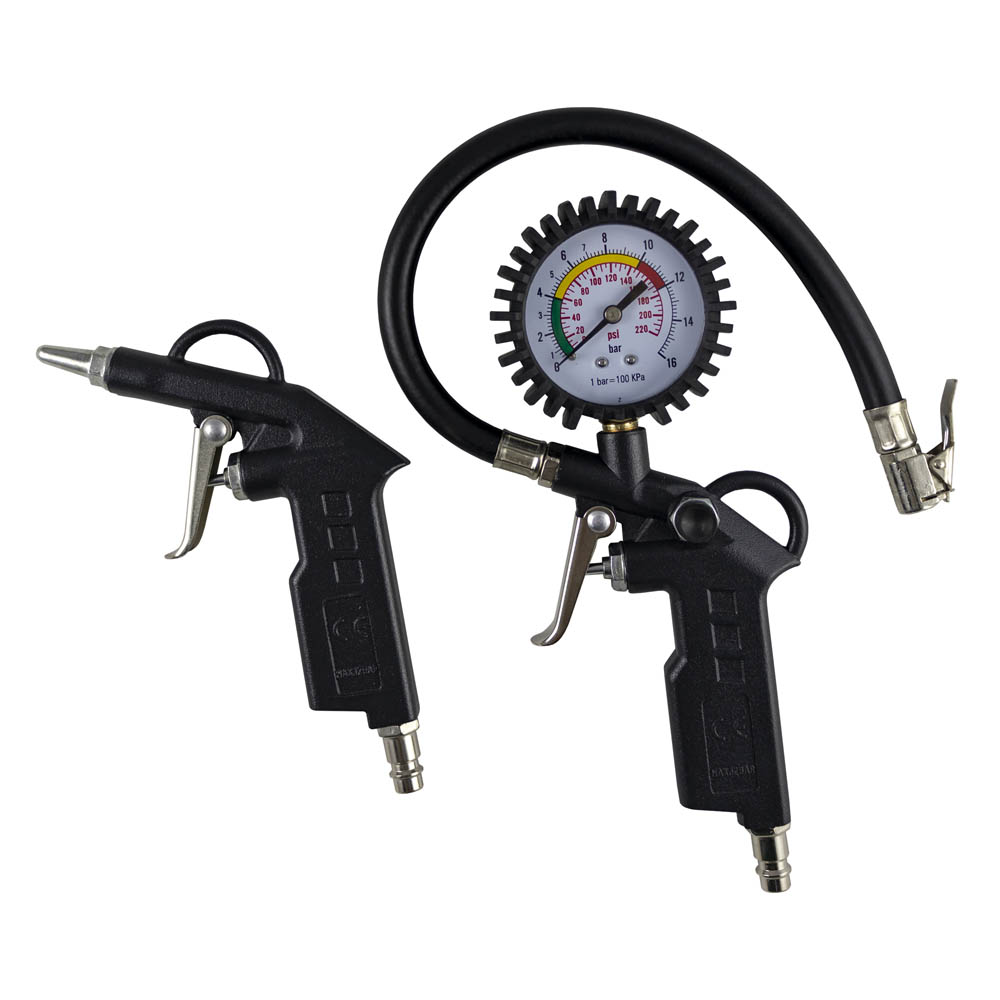 Pistola de aire JBM con pistola para inflar neumáticos.