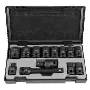 JBM Set de 13 vasos de impacto hexagonales de 1/2 + adaptador