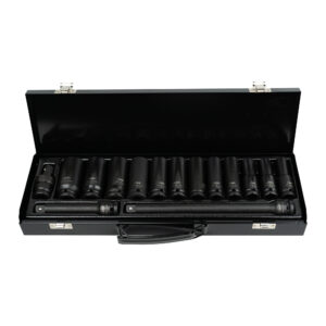 Set de 15 piezas de impacto con vasos largos hexagonales JBM de 1/2".