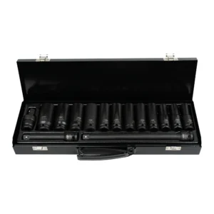 Set de 15 piezas de impacto con vasos largos hexagonales JBM de 1/2".