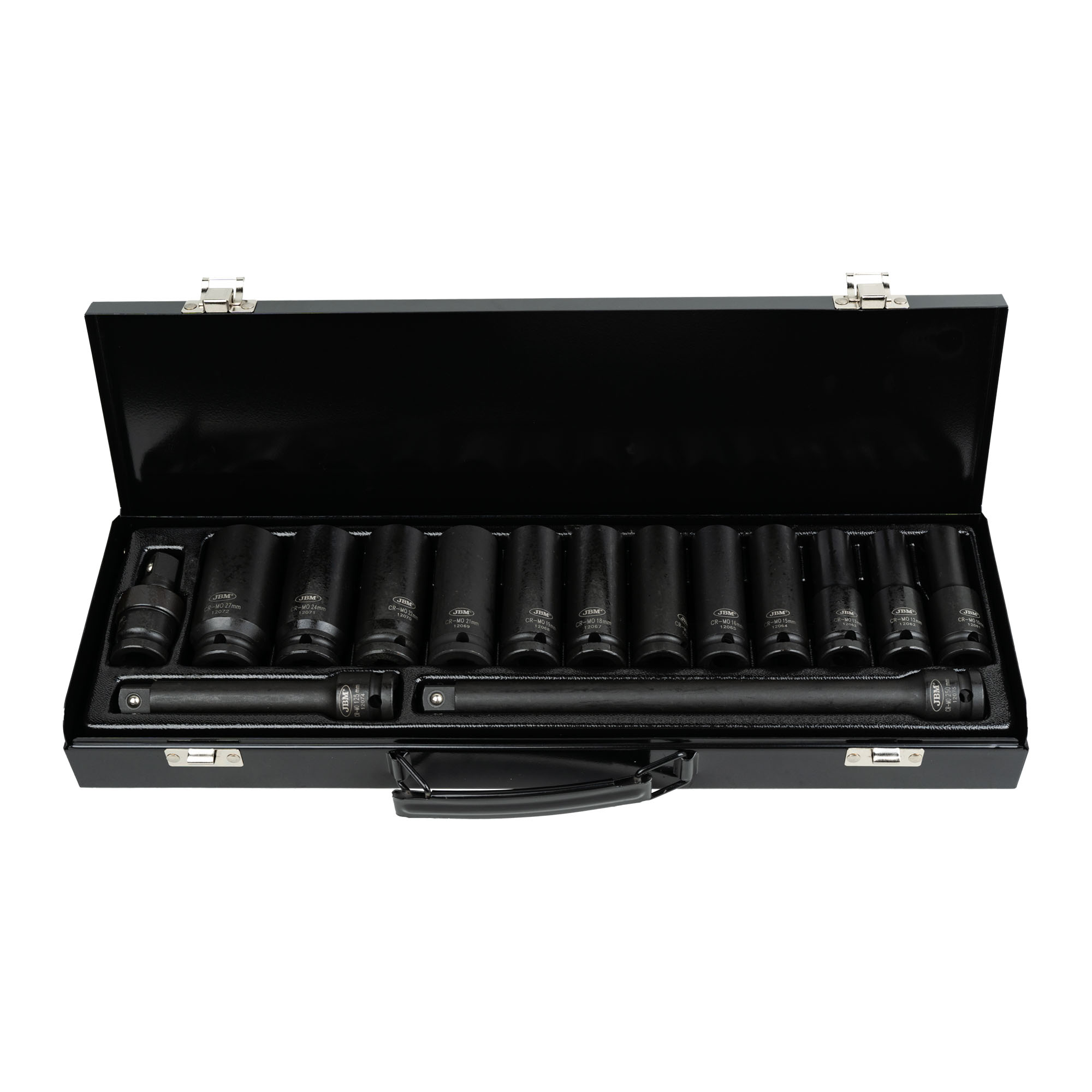 Set de 15 piezas de impacto con vasos largos hexagonales JBM de 1/2".