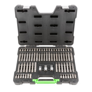 JBM Maletín de 75 puntas hexagonales, xzn, ribe, torx y torx inviolable de 1/2 y 3/8