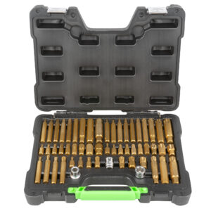 JBM Maletín de 55 puntas y adaptadores hexagonales, 12 cantos y torx de 1/2 y 3/8