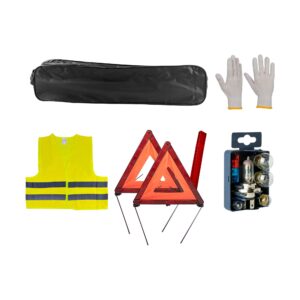 JBM Kit emergencia bolsa negra + mk h4 + chaleco + triang. + guantes