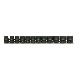 Set de 12 vasos de impacto hexagonales de perfil bajo JBM de 1/2".