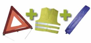 JBM Kit emergencia bolsa mini azul+triangulo+chaleco