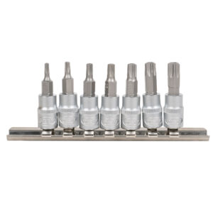 JBM Juego de 7 puntas torx inviolable con vaso de 1/4