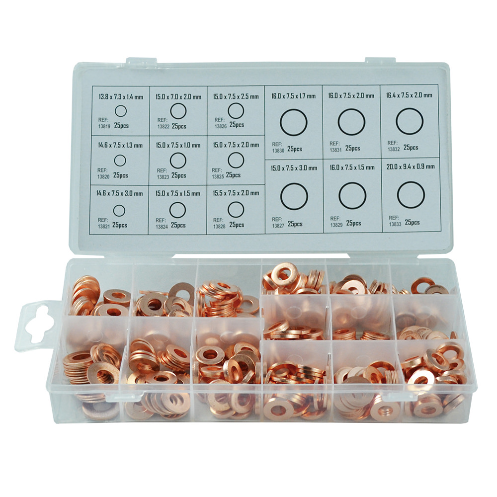 JBM Estuche de arandelas de cobre para inyectores 375pcs