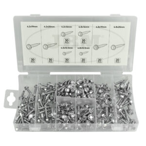 JBM Estuche de tornillos autorroscantes 200pcs