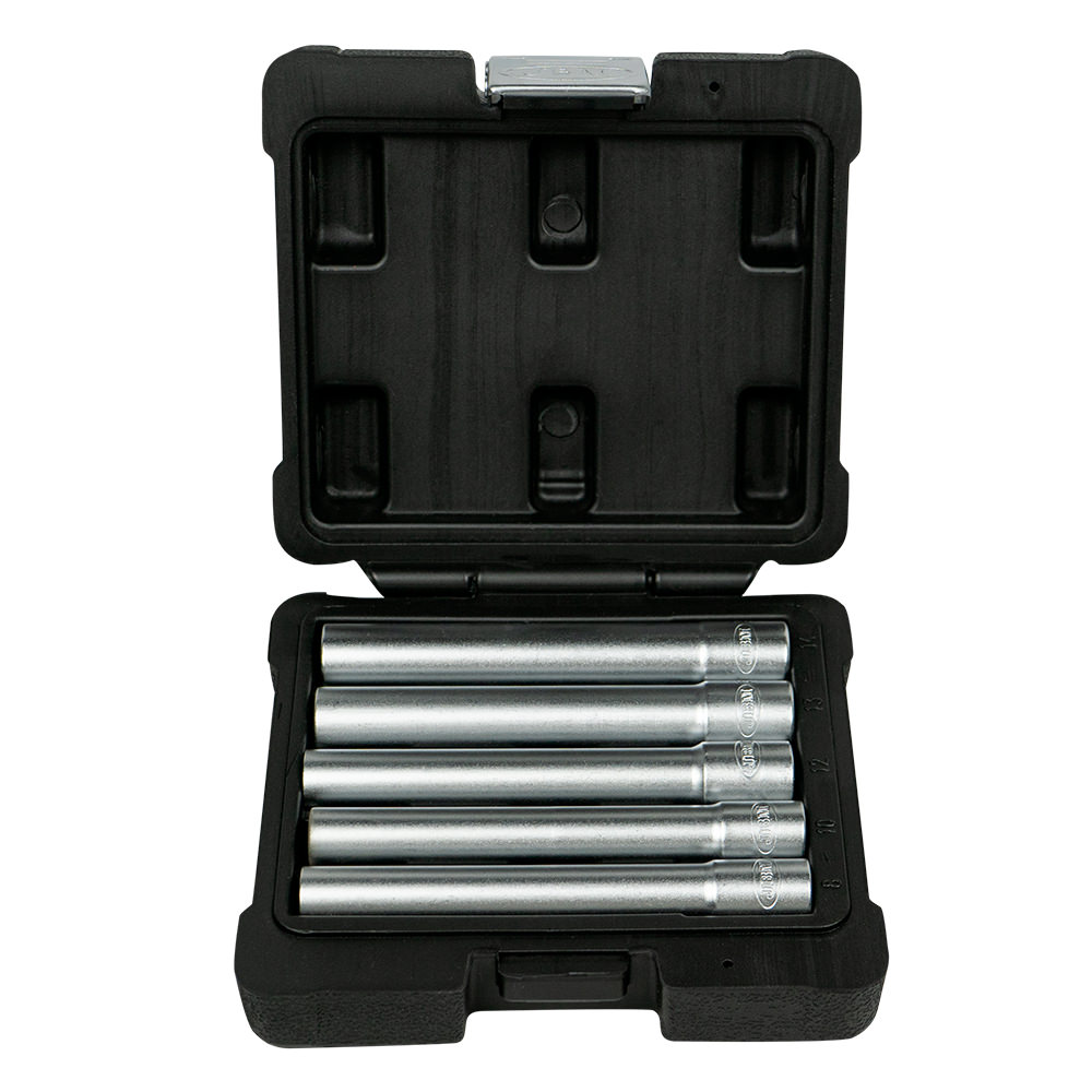 Set de 5 vasos JBM 3/8" hexagonales extralargos.