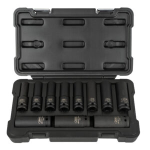 Set de 11 vasos de impacto largos 12 cantos JBM de 1/2".