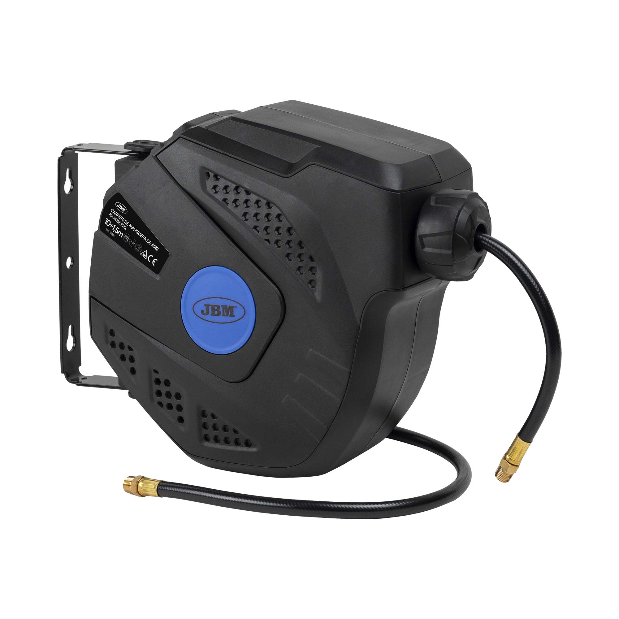 Carrete de manguera de aire JBM 10+1,5m azul