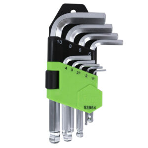 Set de 9 llaves Allen JBM cortas con punta redonda