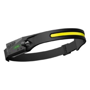 Linterna frontal LED JBM ajustable de 350 lúmenes con sensor de movimiento.