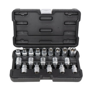 JBM Set de 19 vasos y puntas torx de 1/2