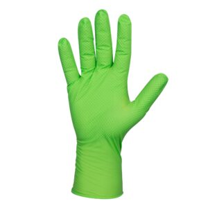 JBM Guantes verdes desechables de nitrilo t:m 7,0mil (100 uds.) textura diamante