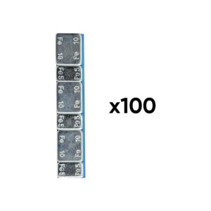JBM Caja de 100 contrapesas autoadhesivas de hierro en pastilla - 45gr. (3x5g + 3x10g)