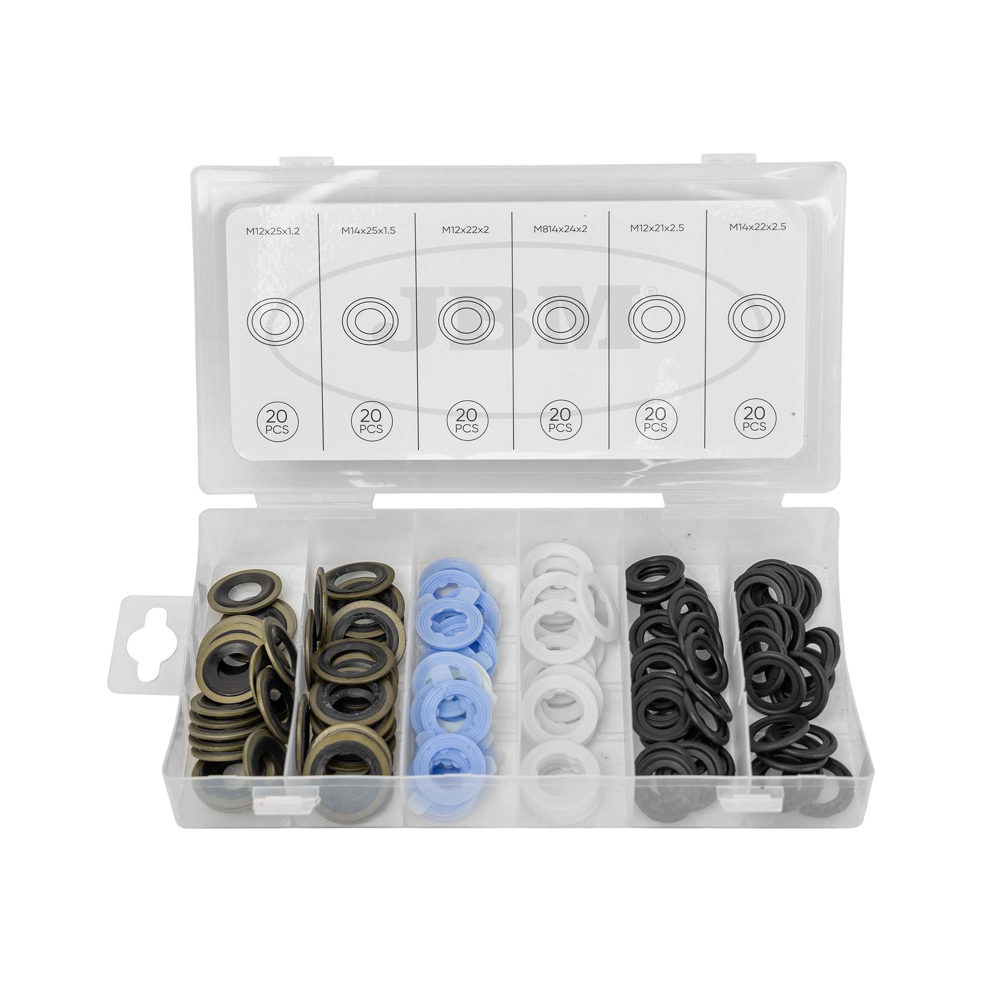 JBM Estuche de arandelas para tapón de cárter ford 120pcs