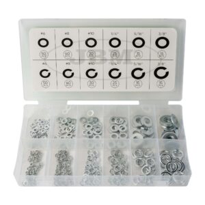 JBM Estuche de arandelas planas y grower 350pcs