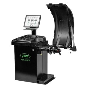 JBM Equilibradora de ruedas digital con pedal de freno y laser