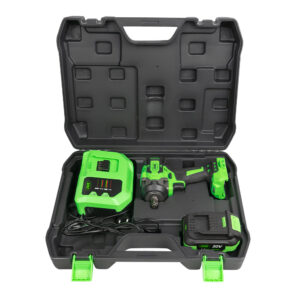 Pistola de impacto brushless JBM de 1/2" 800 Nm con maletín, batería y cargador.